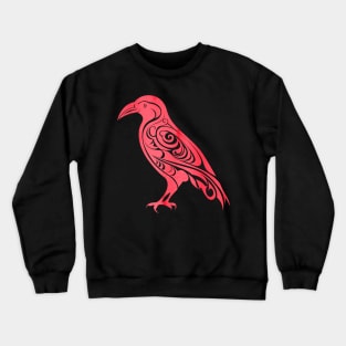 Celtic Nordic Raven Crow Blood Red Crewneck Sweatshirt